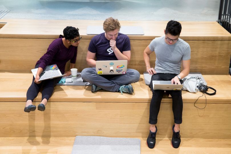 Blend employees working
