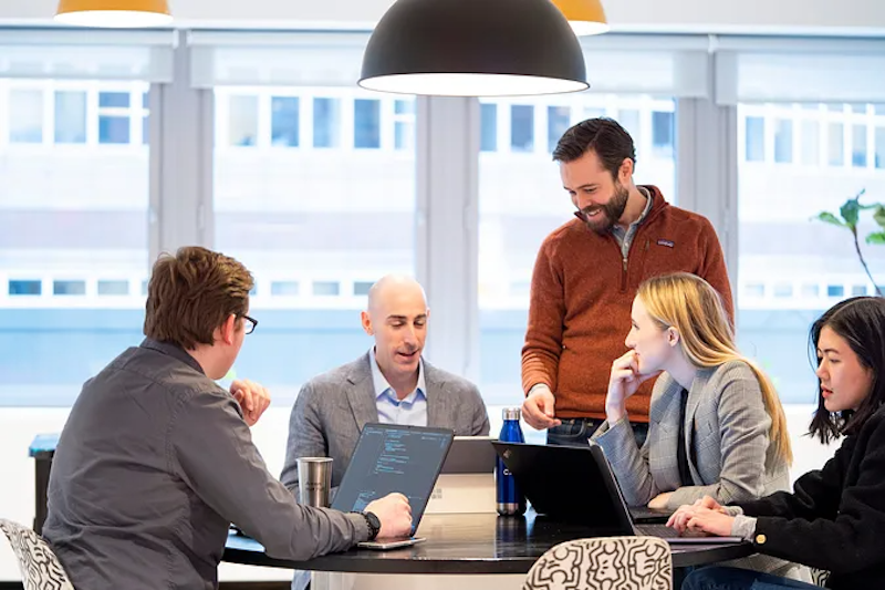 Employees working