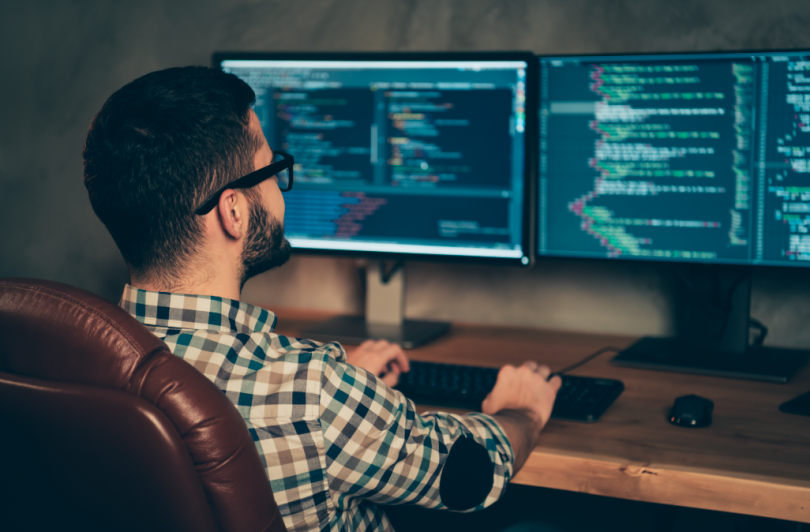 An employee working remotely
