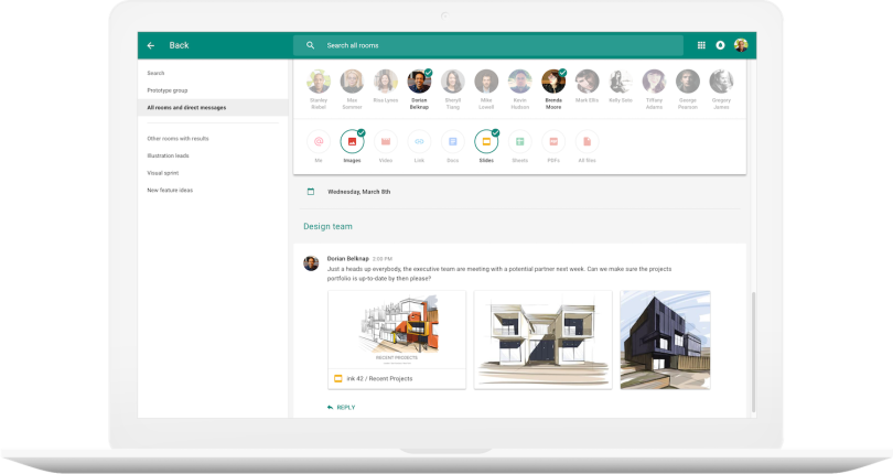 Google Slides and Google Sheets work well in tandem and offer easy access to distributed teams.