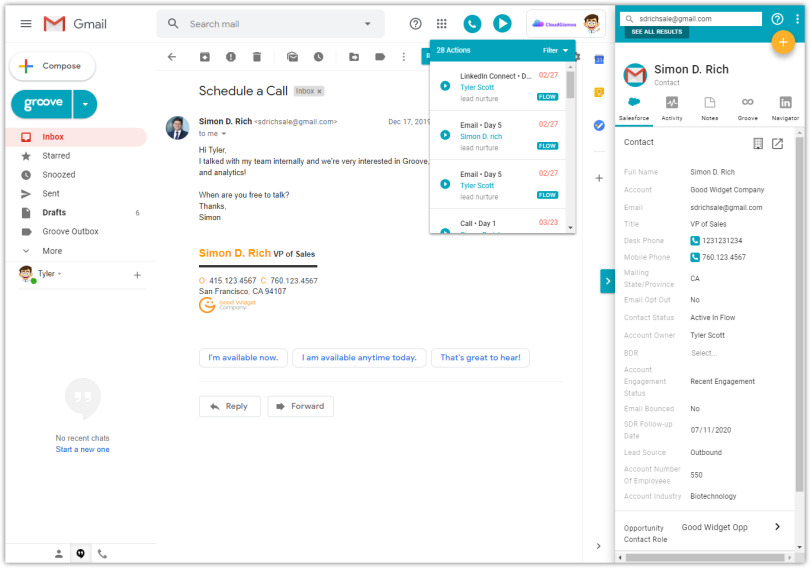 Groove sales automation