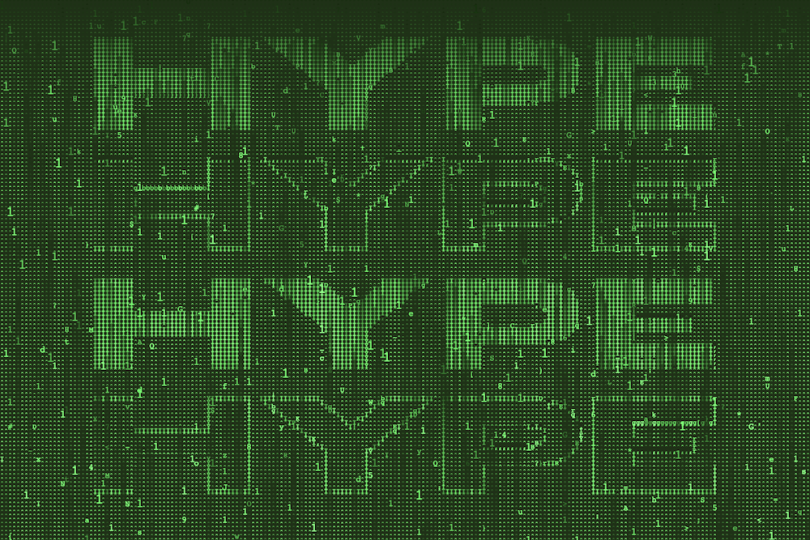 hype in matrix font