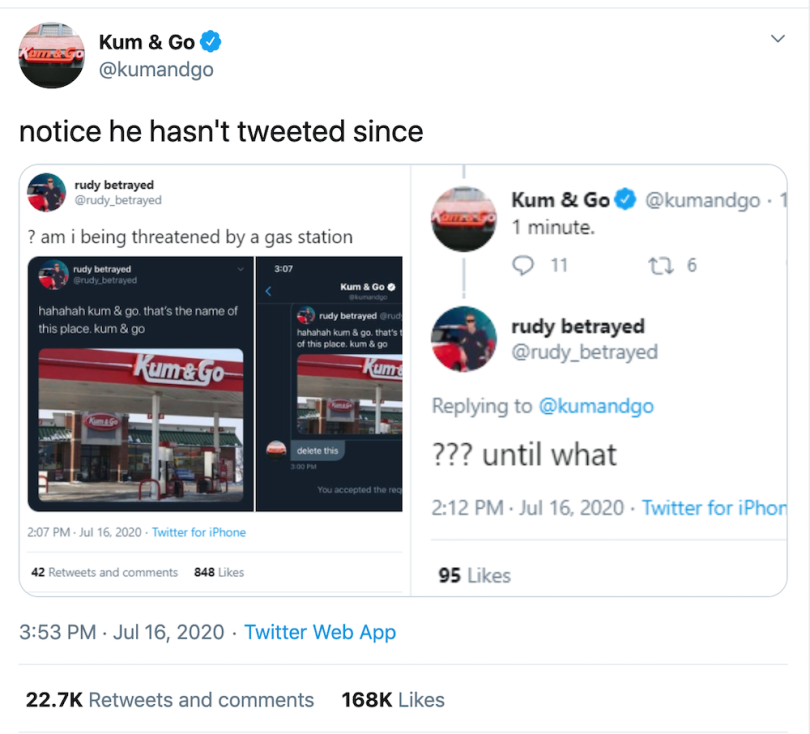 kum and go tweet social media manager