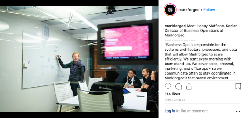 markforged-instagram-social-media-exmployer-branding-examples