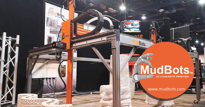 mudbots 3d printing construction applications examples