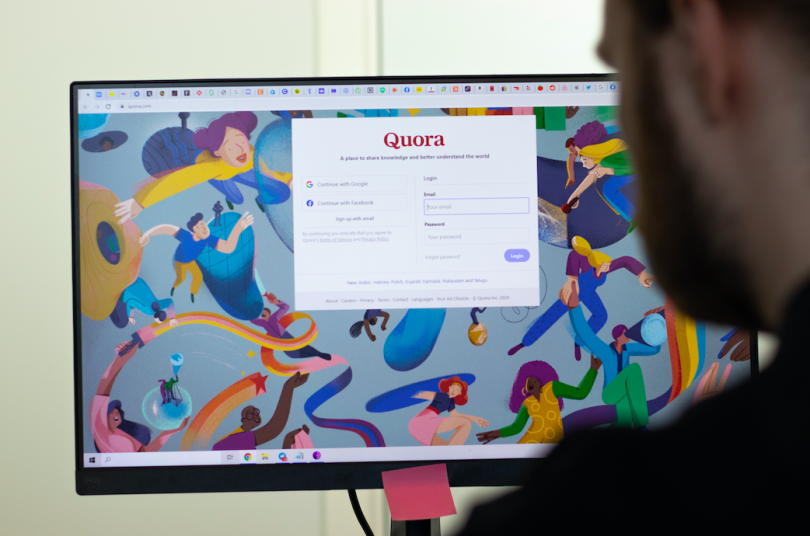 An employee working remotely