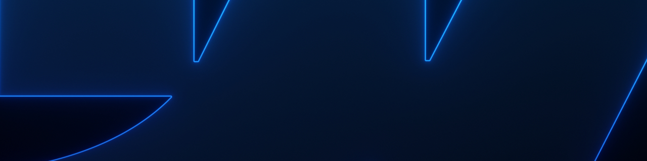 Abstract Webflow header image with glowing blue outlines forming parts of the Webflow ‘W’ logo on a dark background.