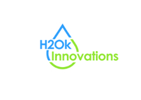 Water teardrop shape with company name in blue and green colors