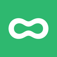 White infinite loop on green light background
