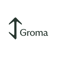 Groma arrow and text that says Groma