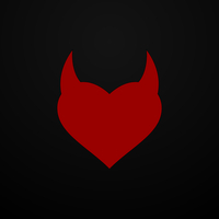 Red heart with devil horns
