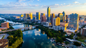 Austin skyline and river view during the day.