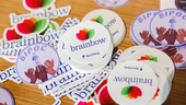 Photo of stickers featuring Benchling's ERG logos