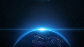 The horizon line from space is pictured.