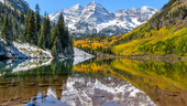 Colorado wilderness with lake and mountains