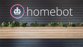 Homebot logo on the wall in the office