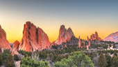 garden of the gods at sunset