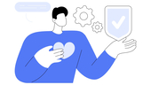 Illustration of person, abstract, reflecting honesty