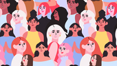 Illustrated image of a diverse group of women