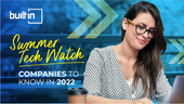 Summer Tech Watch Banner with woman working on a a laptop