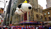 Macy's Thanksgiving Parade with Snoopy float