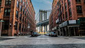 The Manhattan Bridge as seen from Brooklyn