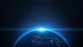 The horizon line from space is pictured.