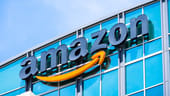 An exterior photo of an Amazon corporate building.