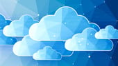 Illustrated clouds with Integrated digital web concept