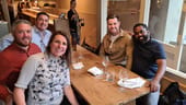 Prove team members out at a restaurant together