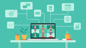 Illustration of people connecting through video conferencing