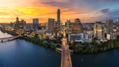 The Austin skyline at sunset.
