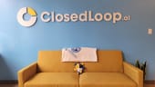 A photo of a couch in the ClosedLoop office