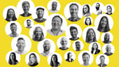 Cie Digital Labs employee headshots on yellow background