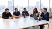 coworkers around a table