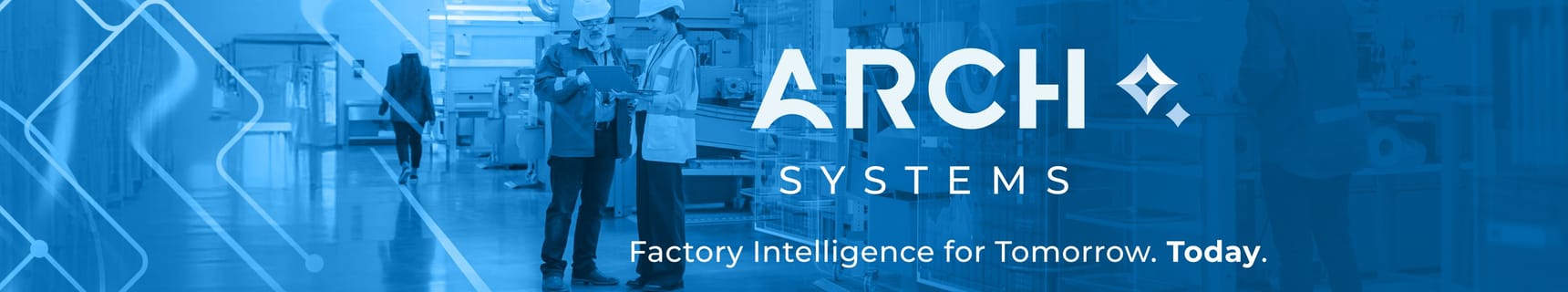 Two factory workers in discussion