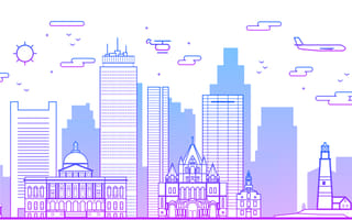 drawing boston city skyline