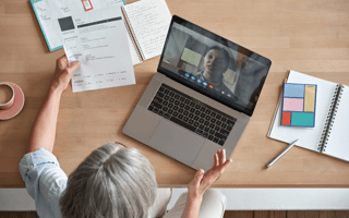 woman working at computer