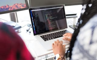 women working at computer