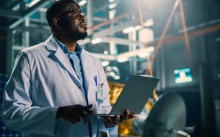 Industrial engineer Working on artificial satellite