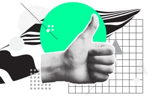 Hand giving the thumbs up in front of a green circle.
