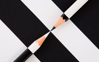 black and white composition of pencils and stripes