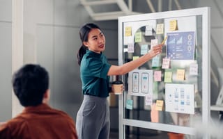 A designer leads a presentation.