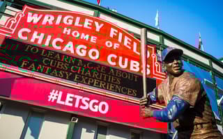 The famous signage at Wrigley Field in Chicago