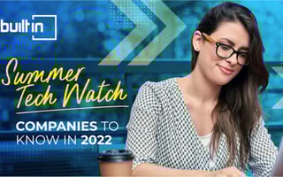 Summer Tech Watch Banner with woman working on a a laptop