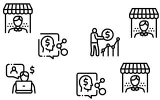 black and white thin line drawing illustrating account management
