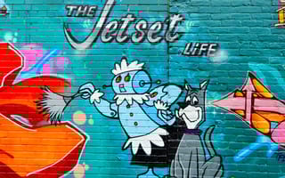 Jetsons themed street art