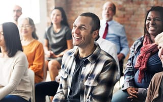 Colleagues listening to a presentation