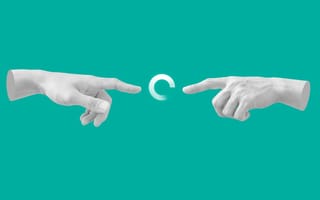 Illustration of hands reaching out, pointing finger together