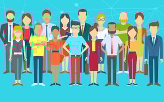 collection of diverse business people in flat cartoon style
